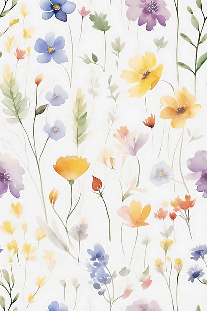 Peel and Stick Florals Wall Mural - Watercolor Elegance
