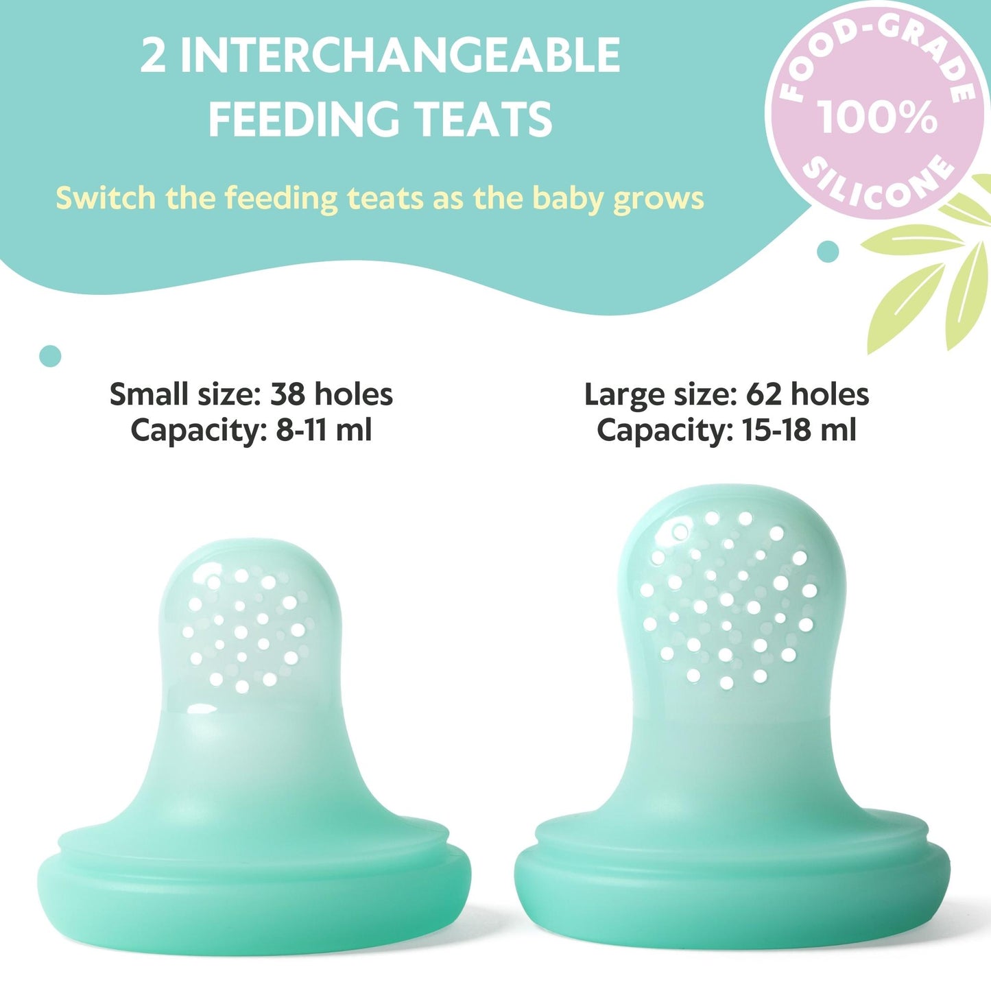 Baby Fruit Feeder Soft Silicone Food Nibbler Bunny Teether Set