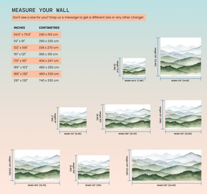 Eco-friendly Green Mountains Wall Decor