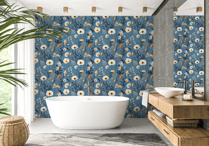 Moody Field Floral Peel and Stick Mural