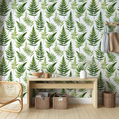 Greenery Fern Botanical Peel and Stick Wallpaper