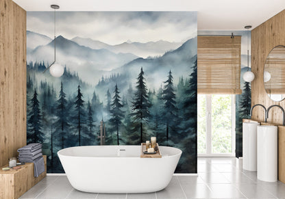 Renter-Friendly Watercolor Wallpaper with Captivating Nature Design