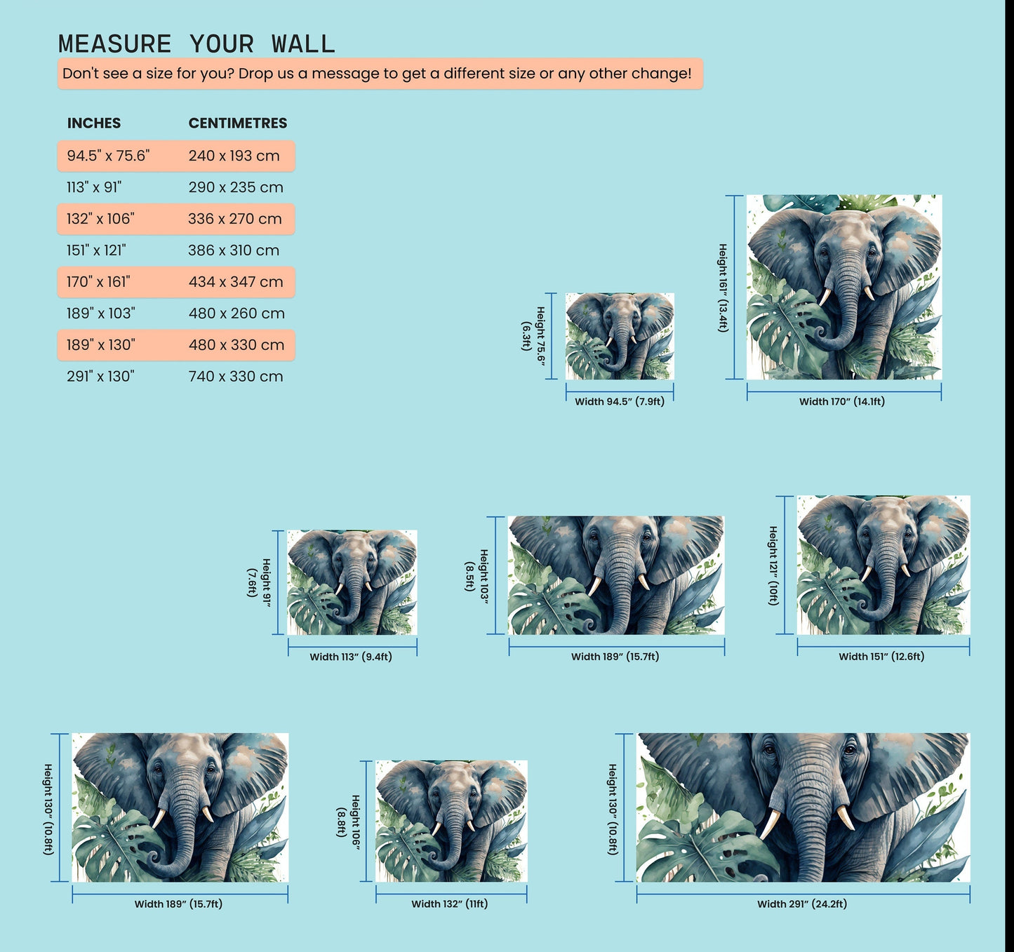 Jungle Elephant Wall Mural