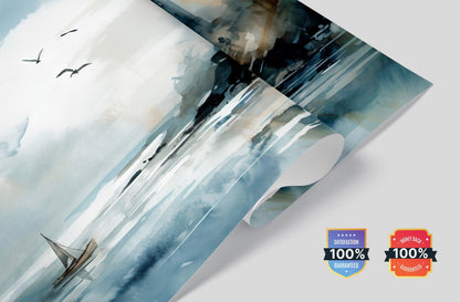 Watercolor Nautical Lighthouse Mural
