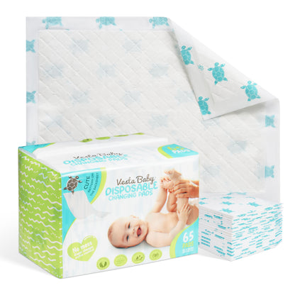 Baby Disposable Changing Pads 65-Pack
