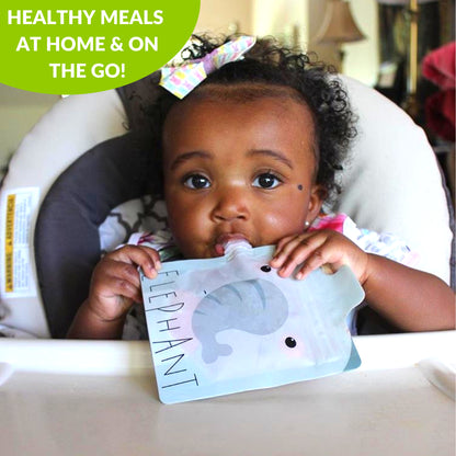 Reusable Food Pouches - Zoo Animals by Squeeze Meals®