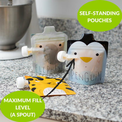 Reusable Food Pouches - Zoo Animals by Squeeze Meals®
