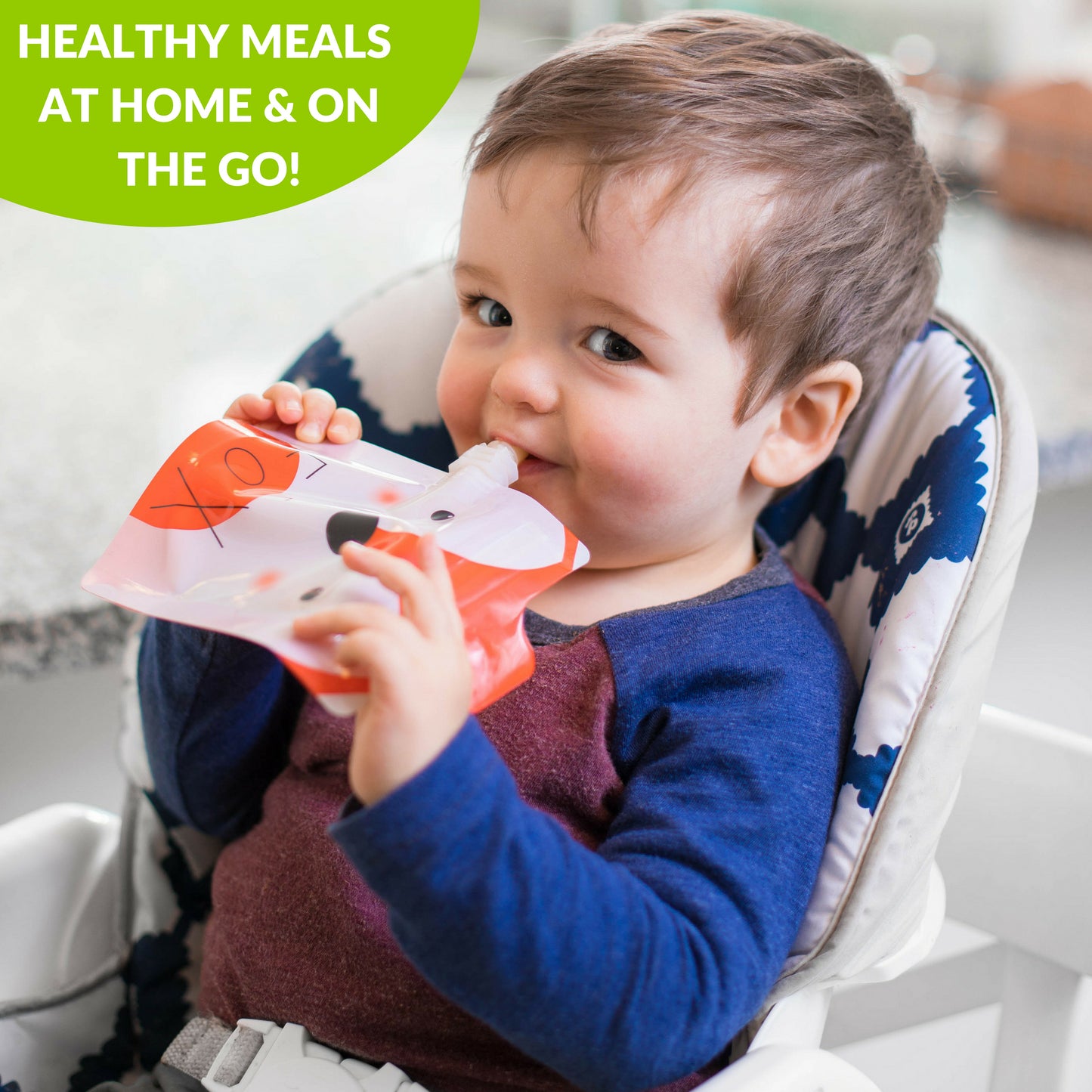 Reusable Food Pouches - Country Animals by Squeeze Meals®