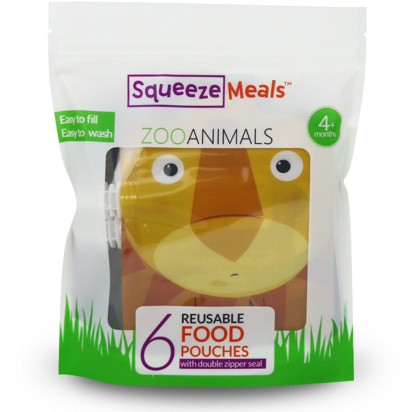 Reusable Food Pouches - Zoo Animals by Squeeze Meals®
