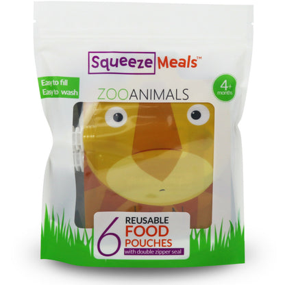 Reusable Food Pouches - Zoo Animals by Squeeze Meals®