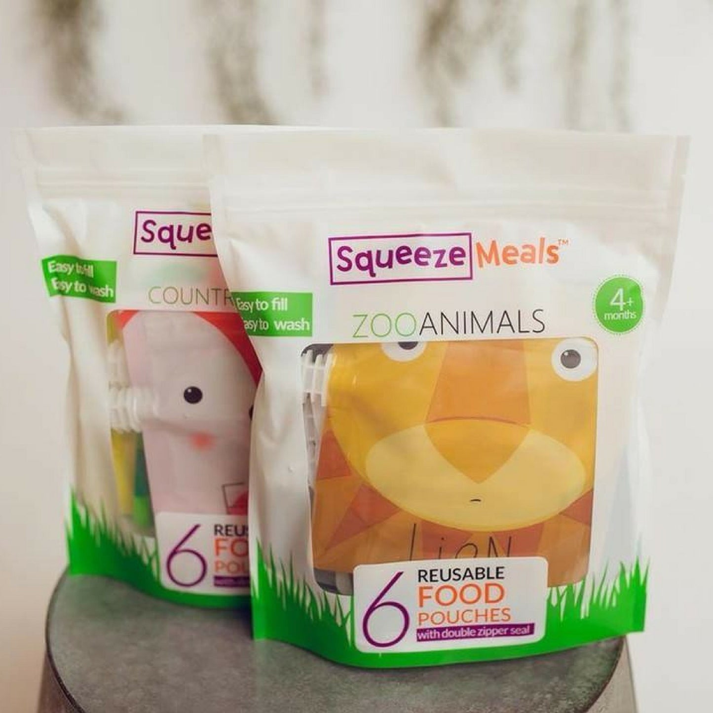 Reusable Food Pouches - Zoo Animals by Squeeze Meals®